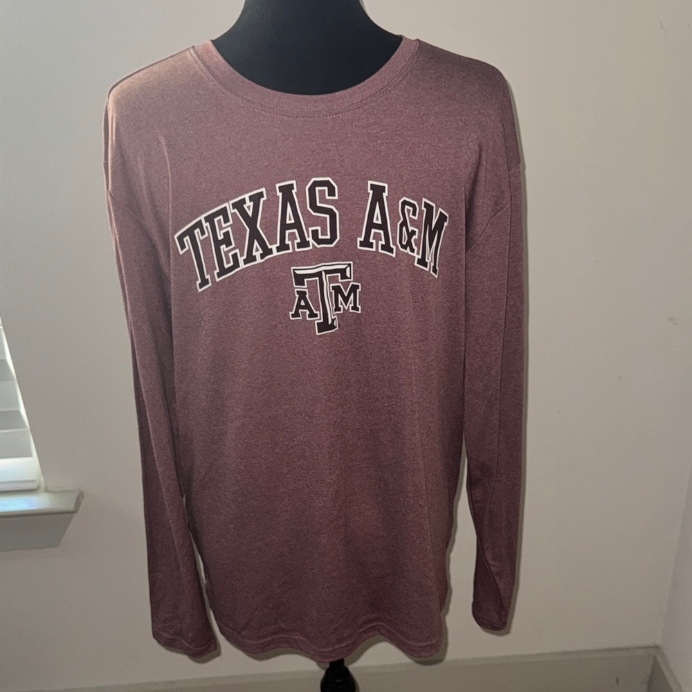 Texas A&M Maroon Long‎ Sleeve Shirt Extreme Tec fast dry polyester Sz Large